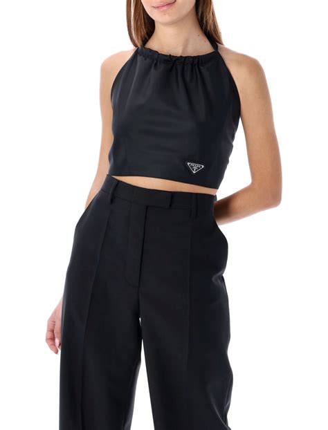 prada crop top sale|Prada nylon crop top.